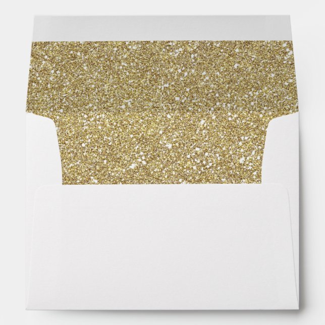 Enveloppe Parties scintillant Gold Sparkles Adresse de retou (Dos (Bas))