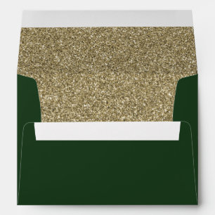 Enveloppe Parties scintillant Green et Gold FAUX