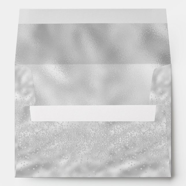Enveloppe Parties scintillant métallique argent chic moderne (Dos (Bas))