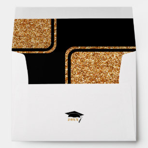 Enveloppe Parties scintillant moderne Black Gold