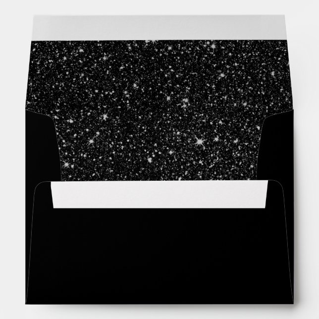 Enveloppe Parties scintillant noire moderne Élégant Tout Noi (Dos (Bas))