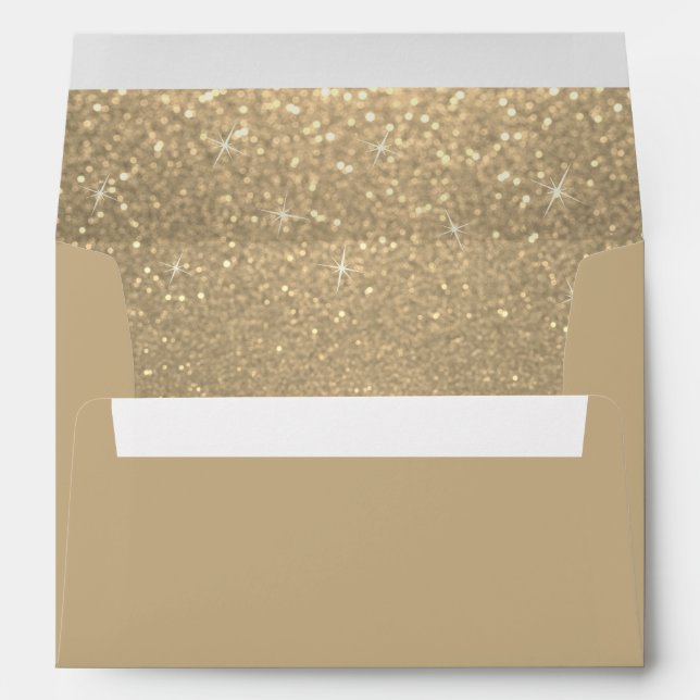 Enveloppe Parties scintillant or (Dos (Bas))