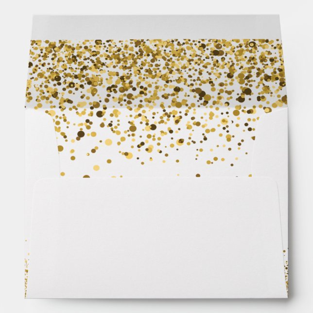 Enveloppe Parties scintillant or (Dos (Bas))