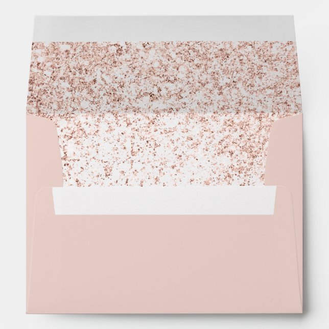 Enveloppe parties scintillant or rose rose pâle chic mariage (Dos (Bas))