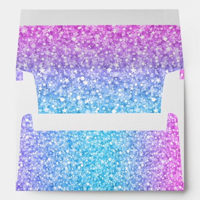Enveloppe Parties scintillant Rétro Colorée Et Étincelle (Dos (Bas))