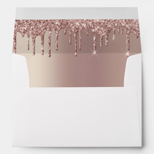 Enveloppe Parties scintillant rose Gold Driving Mariage élég (Dos (Bas))