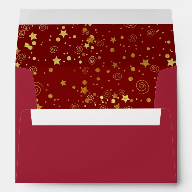 Enveloppe Parties scintillant rose Noël (Dos (Bas))