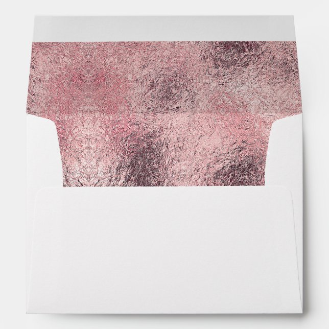 Enveloppe Parties scintillant rose or Texture de l'huile (Dos (Bas))