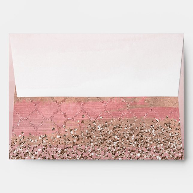 Enveloppe Parties scintillant rose vierge Marocaine Indian P (Dos (Haut rabat))