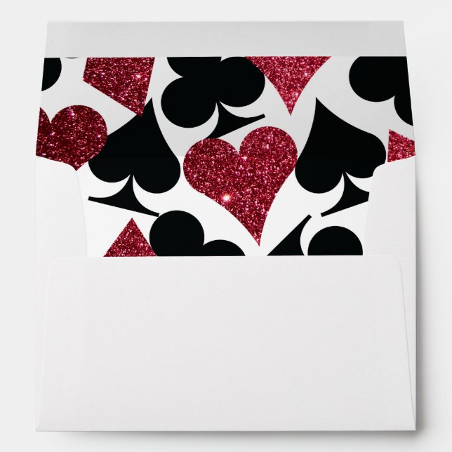 Enveloppe Parties scintillant rouge Destiny Vegas Mariage En (Dos (Bas))