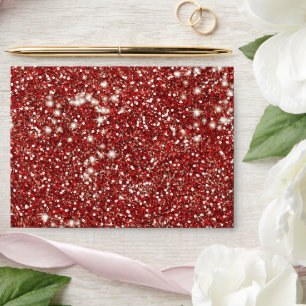 Enveloppe Parties scintillant rouge Faux Texture Apparence G