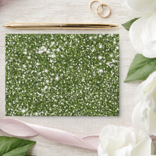 Enveloppe Parties scintillant verte Faux Texture