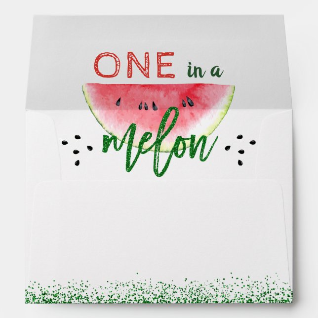Enveloppe Parties scintillant verte un dans un melon pour in (Dos (Bas))