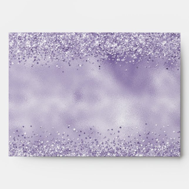 Enveloppe Parties scintillant violette brillante (Devant)