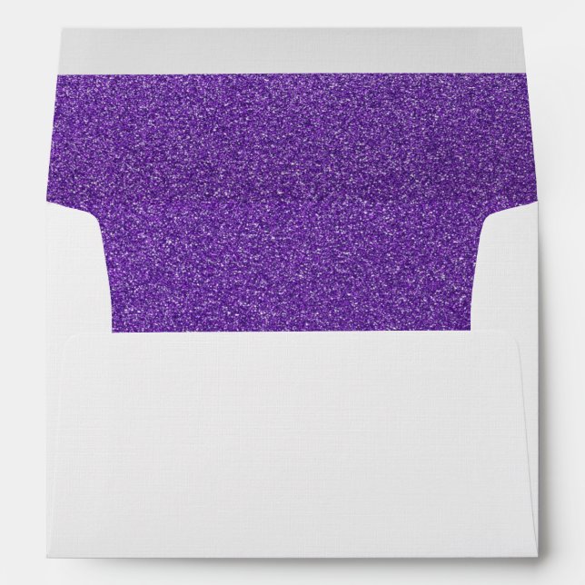 Enveloppe Parties scintillant violette, Étincelle, Arrière - (Dos (Bas))