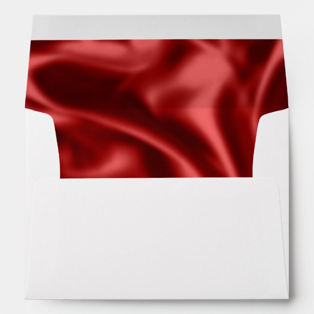 Enveloppe Passion Rouge Romantique Faux Satin Mariage (Dos (Bas))