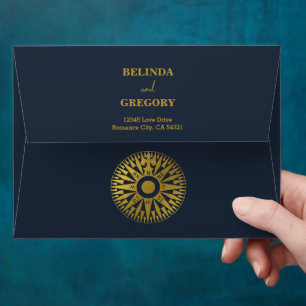 Enveloppe Passport Compass Mariage 5x7 Faire-part de mariage