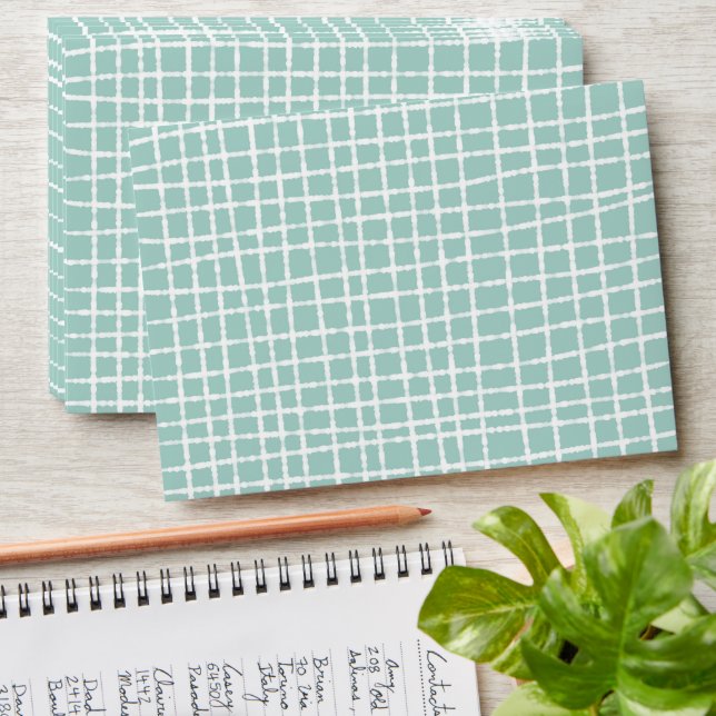 Enveloppe Pastel Blue Check Motif doux et unique (Stacked)