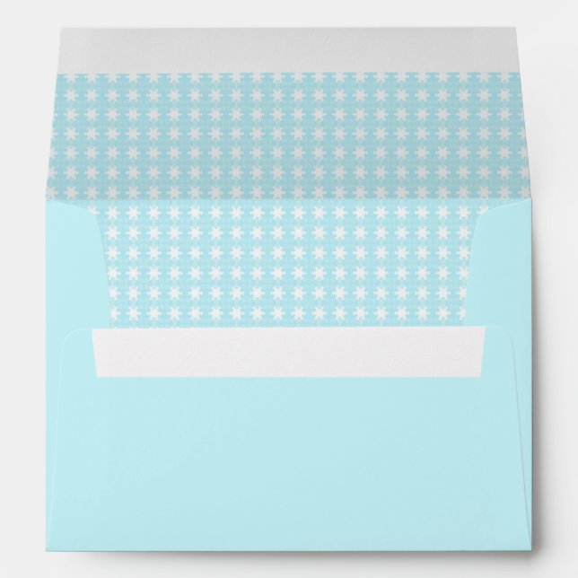 Enveloppe Pastel Blue Snowflake Motif (Dos (Bas))