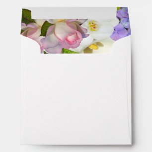 Enveloppe Pastel Bouquet Spring Floral or et Mariage rose