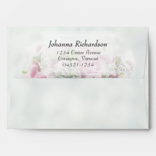Enveloppe Pastel Floral Bouquet Rose Roses Mariage