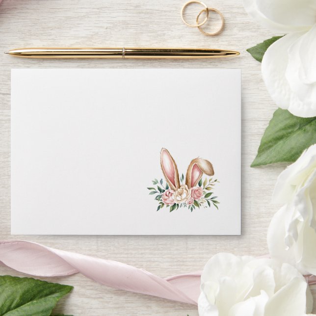 Enveloppe Pastel Floral Ears Bunny Pâques (Wedding)