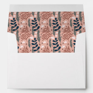 Enveloppe Pastel Floral Folial Motif rose Adresse de retour