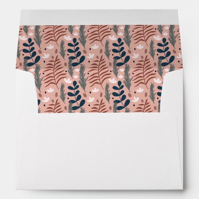 Enveloppe Pastel Floral Folial Motif rose Adresse de retour (Dos (Bas))