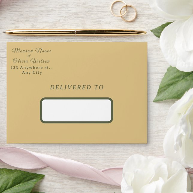 Enveloppe Pastel & Gold Floral Wedding Invitation (Wedding)
