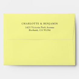 Enveloppe Pastel Jaune Moderne Mariage Personnalisé 5.25x7.2