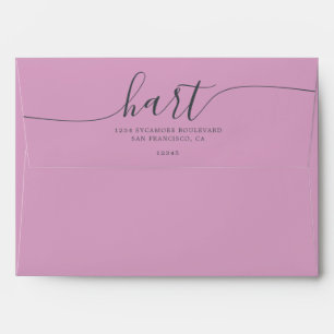 Enveloppe Pastel Lavender avec Black Script Adresse de retou