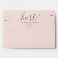Pastel Pink avec Black Script Adresse de retour