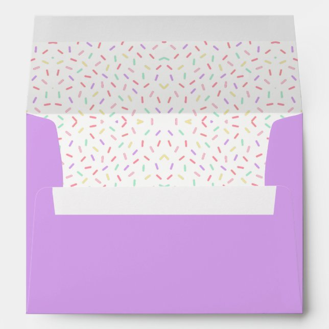 Enveloppe Pastel Purple Unicorn Baby shower d'arrosage (Dos (Bas))