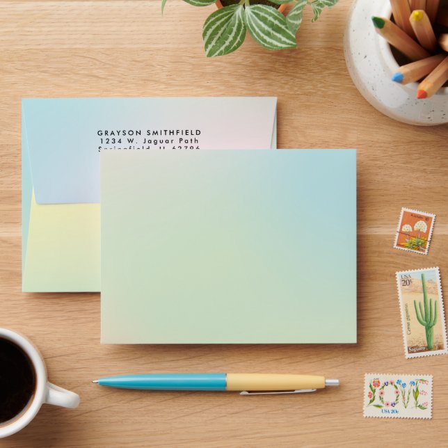 Enveloppe Pastel Rainbow Leopard Print Stationery (Desk)