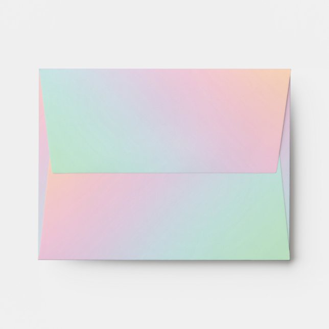 Enveloppe Pastel Rainbow Ombre Gradient Blur Abstrait Design (Dos (Haut rabat))
