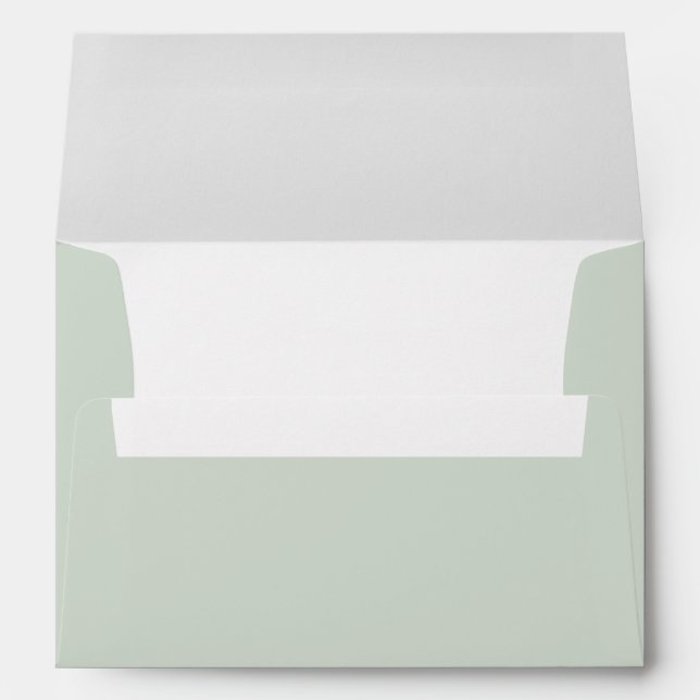 Enveloppe Pastel Sage Green Mariage de typographie classique (Dos (Bas))