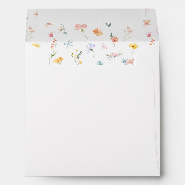 Enveloppe Pastel Spring Meadow Flower Wedding Square  (Dos (Bas))