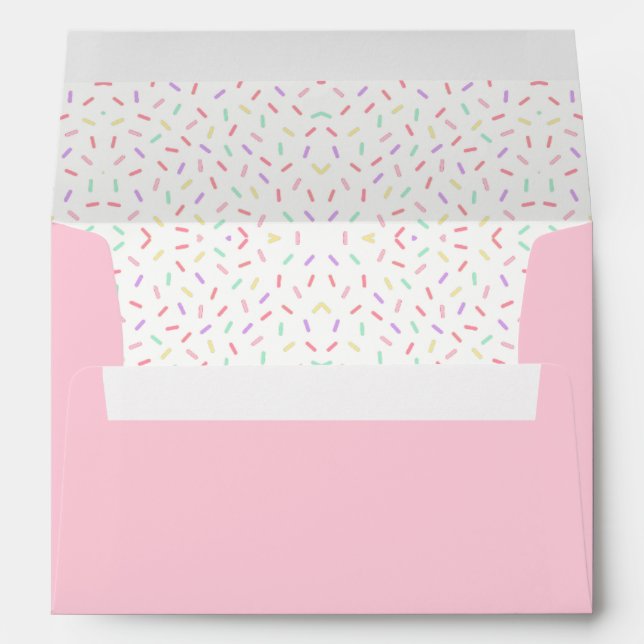 Enveloppe Pastel Unicorn Saupoudrer Baby shower Invitation (Dos (Bas))