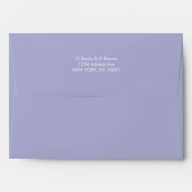Enveloppe pastel violet simple adresse personnalis (Dos (Haut rabat))