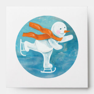 Enveloppe Patinage sur glace Snowman