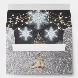 Enveloppe Patineuse de glace Anniversaire Parties scintillan
