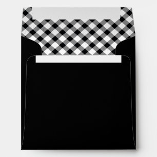 Enveloppe Pays Rustic Black and White Buffalo Checks Enve