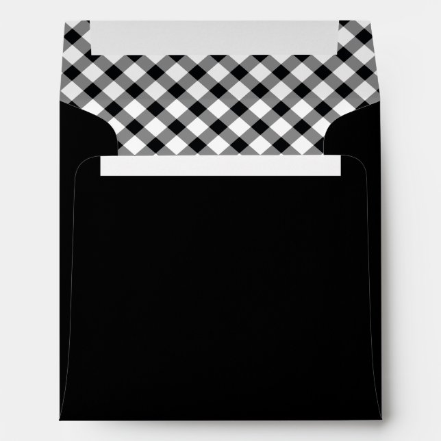 Enveloppe Pays Rustic Black and White Buffalo Checks Enve (Dos (Bas))