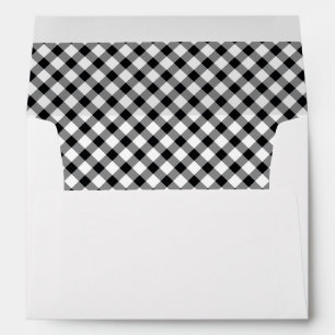 Enveloppe Pays Rustic Black and White Buffalo Checks Enve