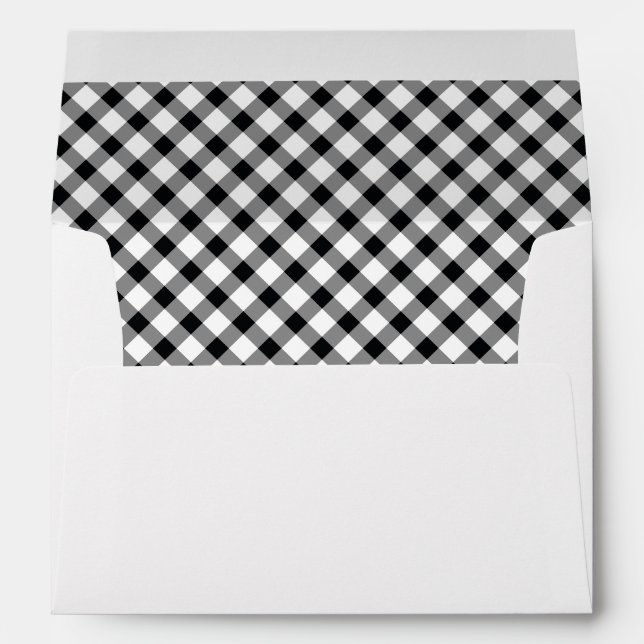 Enveloppe Pays Rustic Black and White Buffalo Checks Enve (Dos (Bas))