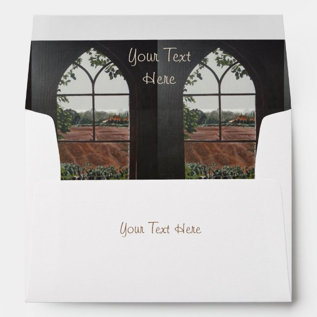 Enveloppe paysage rural vue depuis la fenêtre de l'église (Dos (Bas))