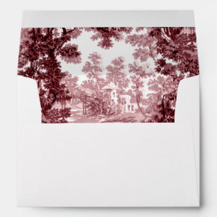 Enveloppe Paysage vintage Cottage Toile-Rose & Blanc