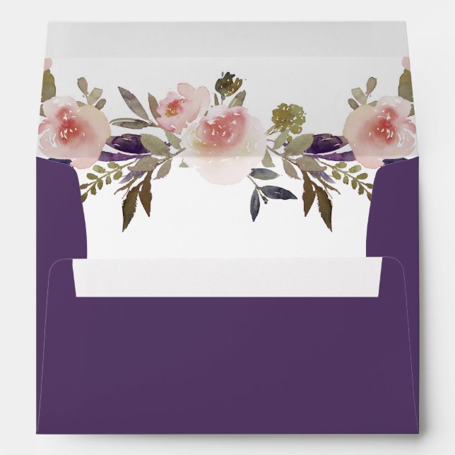Enveloppe Peach Pink Lavender Purple Fleur sauvage (Dos (Bas))