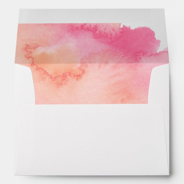 Enveloppe Peach rose Aquarelle Mariage (Dos (Bas))
