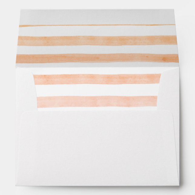 Enveloppe Peach Watercolor Stries Moderne (Dos (Bas))